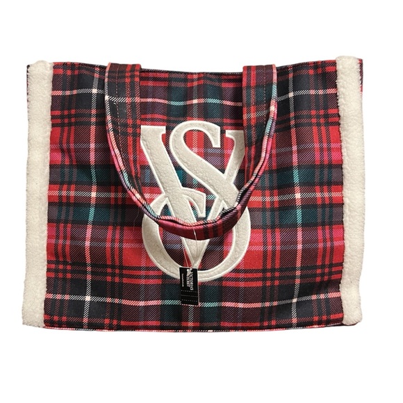 Victoria’s Secret Cloth/Sherpa Holiday Tote Bag - Picture 2 of 5